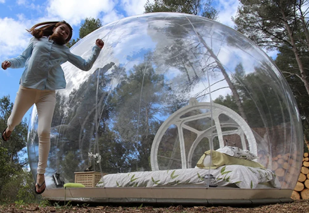 sleeping in a bubble tent